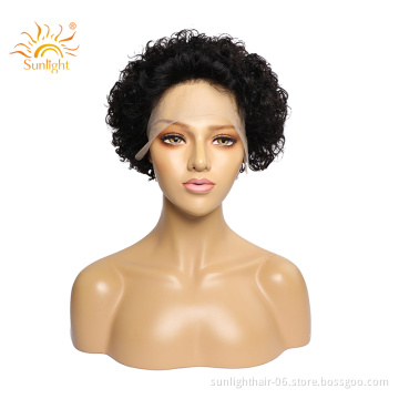 Sunlight 13x2 lace front human wig Hairline Lace Frontal Pieces Front Style Cheap Price Bob Razor Pixie Cut Short Hair Wig
